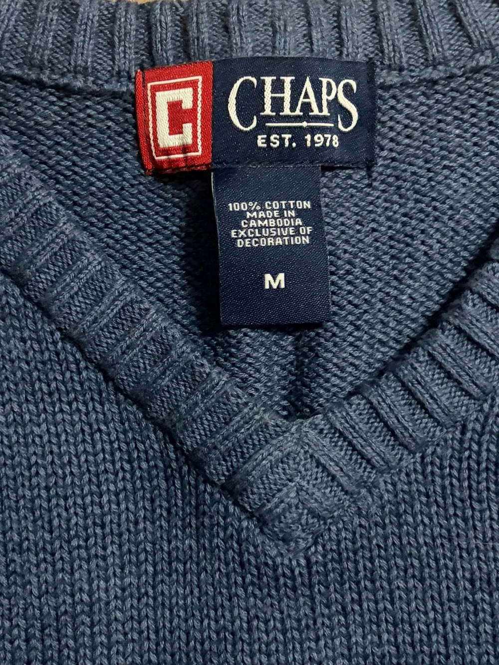 Chaps - Classic V-Neck Sweater Vest - Size Medium